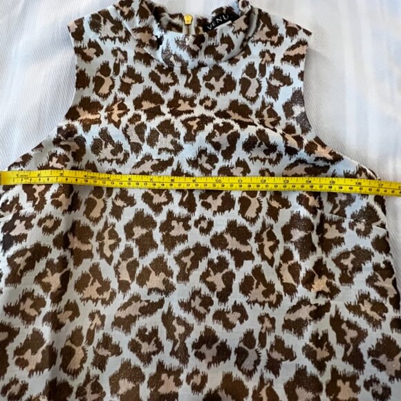 metallic shimmer Leopard Print)Sleeveless Dress - Picture 2 of 7